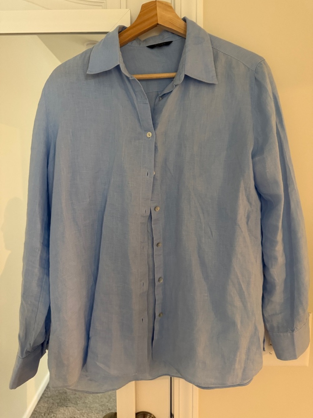 Massimo dutti Light Blue Button-Up Linen Shirt